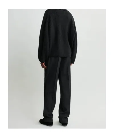 Totême Toteme Wool Knit Scarf-lapel Cardigan With Double-breasted Design In Black