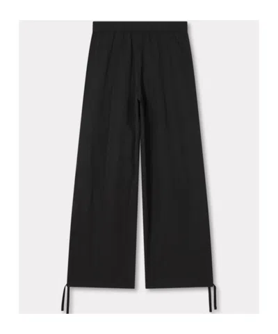 Kenzo Adjustable Drawstring Cargo Pants In Black