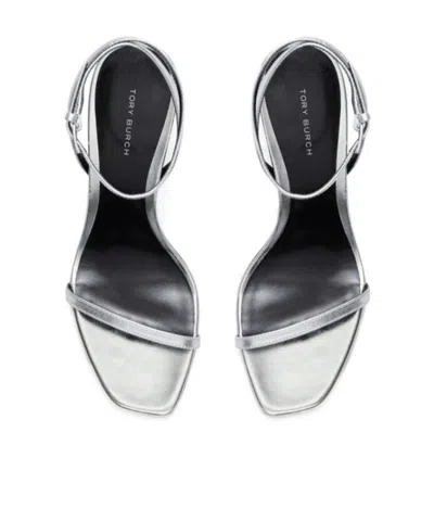 Tory Burch Pave Heel Sandal 90mm Sandals Silver In White