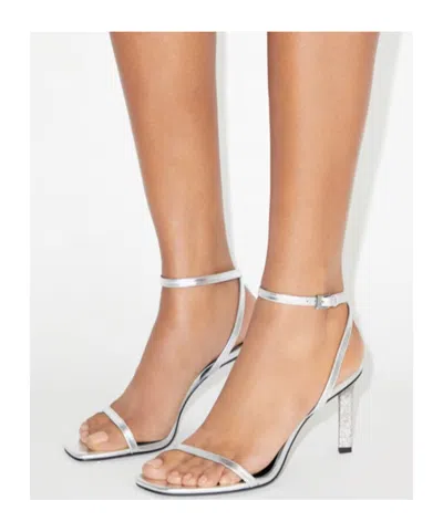 Tory Burch Pave Heel Sandal 90mm Sandals Silver In White