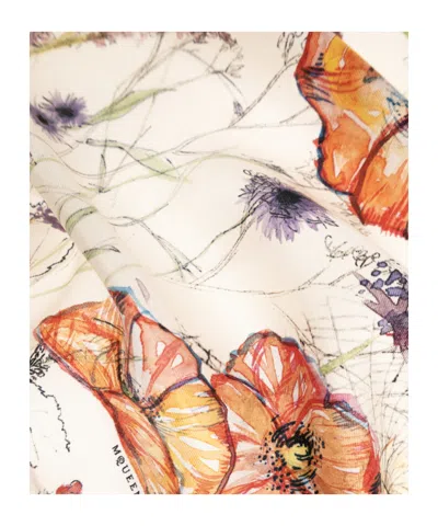 Alexander Mcqueen Rectangular Silk Scarf In Multi
