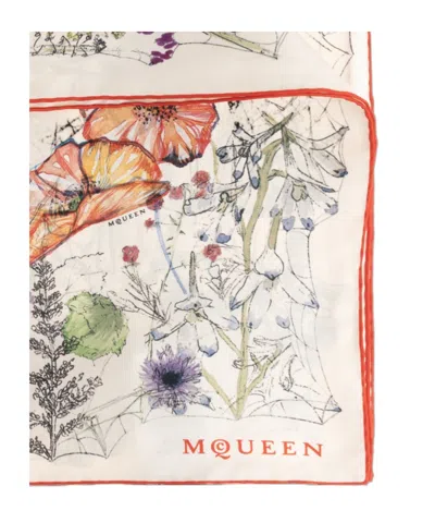 Alexander Mcqueen Rectangular Silk Scarf In Multi