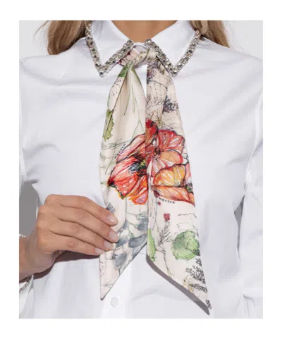Alexander Mcqueen Rectangular Silk Scarf In Multi