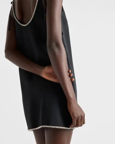 Prada Compact Sablé Mini-dress In Black