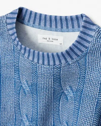 Rag & Bone Miramar Cable-effect Sweatshirt In Blue