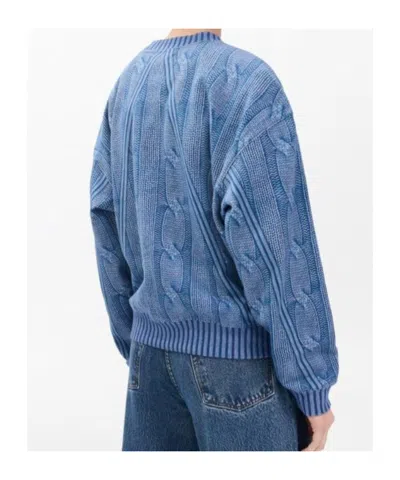 Rag & Bone Miramar Cable-effect Sweatshirt In Blue
