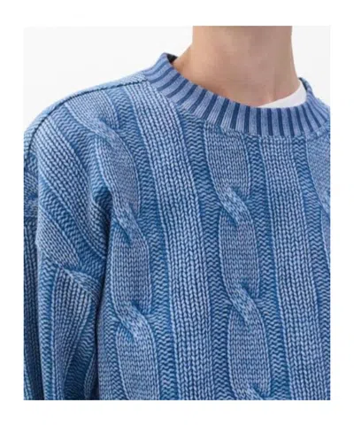 Rag & Bone Miramar Cable-effect Sweatshirt In Blue