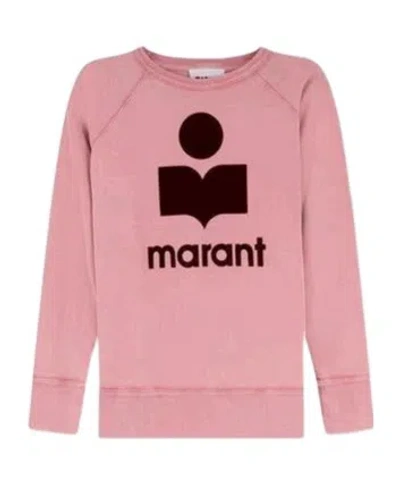 Isabel Marant Étoile Knit Sweatshirt Raglan Sleeves Ribbed Hem Cuffs In Pink