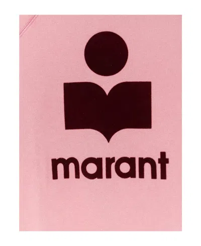 Isabel Marant Étoile Knit Sweatshirt Raglan Sleeves Ribbed Hem Cuffs In Pink