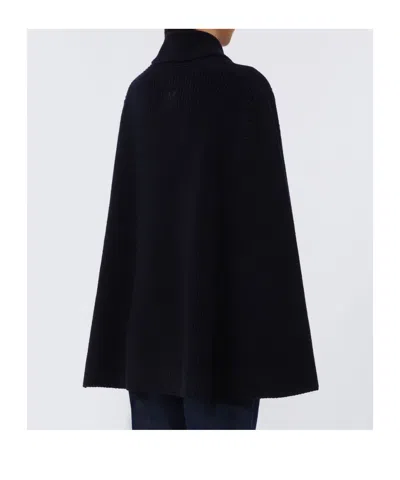 Max Mara Short Double-breasted Cape In Black