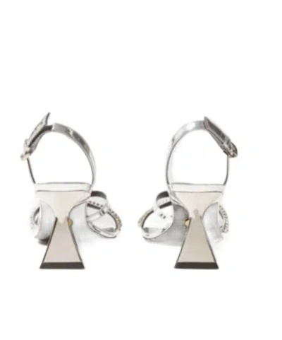 Stella Mccartney Elsa Embellished Mirrored Slingback Sandals In Silver