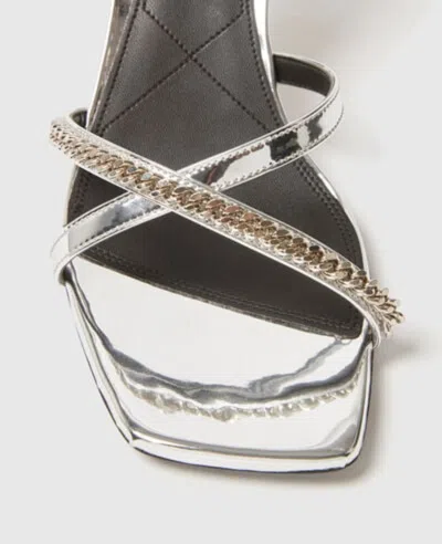 Stella Mccartney Elsa Embellished Mirrored Slingback Sandals In Silver