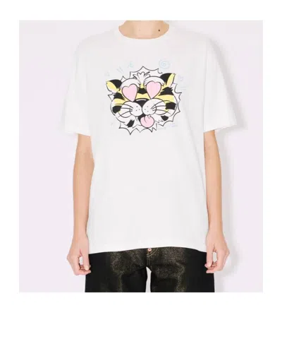 Kenzo Tiger Graphic Short Sleeve Crew Neck T Shirt In White