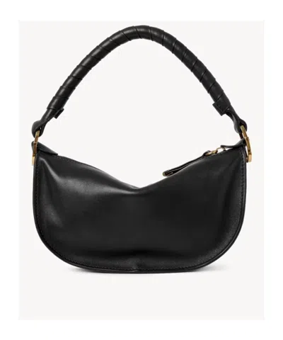 Chloé Mini Marcie Shoulder Bag In Soft Leather In Black