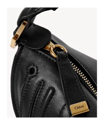 Chloé Mini Marcie Shoulder Bag In Soft Leather In Black