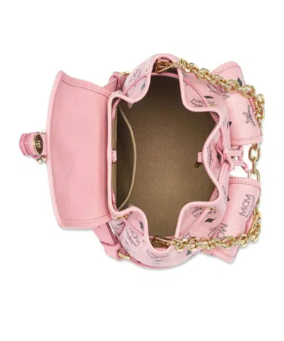 Mcm Mini Aren Drawstring Backpack In Pink