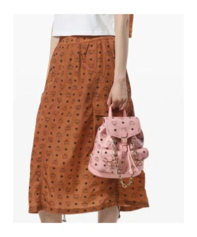 Mcm Mini Aren Drawstring Backpack In Pink