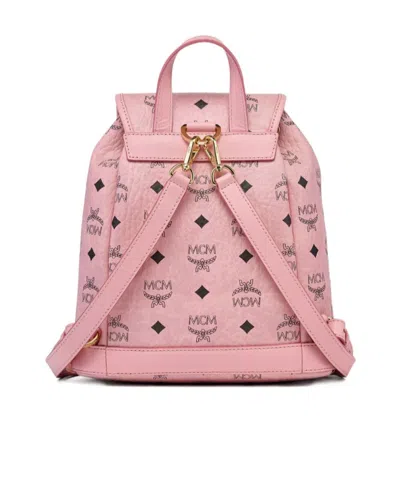Mcm Mini Aren Drawstring Backpack In Pink