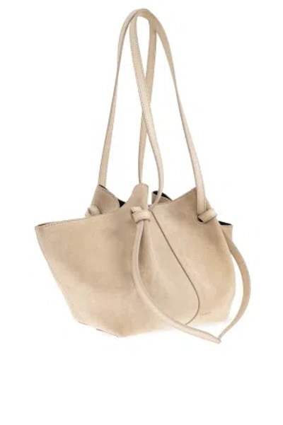 Yuzefi Mochi Shoulder Bag Soft Structure Long Handles In Neutral