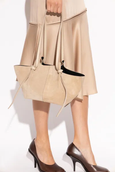 Yuzefi Mochi Shoulder Bag Soft Structure Long Handles In Neutral