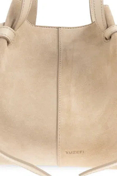 Yuzefi Mochi Shoulder Bag Soft Structure Long Handles In Neutral