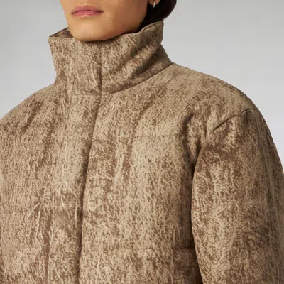 1989 Studio Flocked Fabric Padded Jacket With Embroidered Logo In Brown