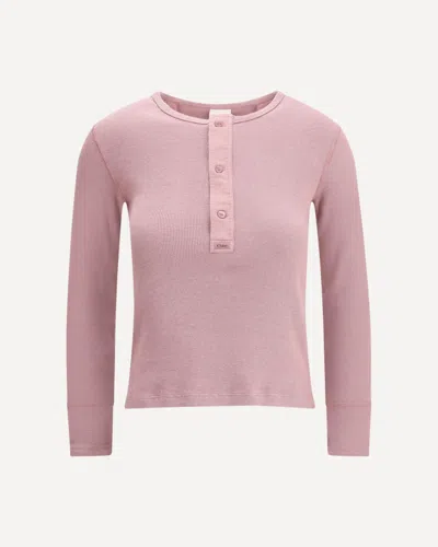 Chloé Fitted Henley Cotton Jersey Shirt Clothing In Pink