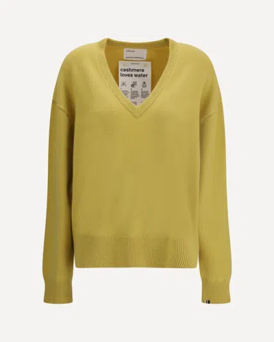 Extreme Cashmere Bicolor Cashmere Sweatshirt In Yellow