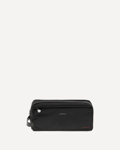 Kiton Rectangular Travel Case Front Pocket In Black