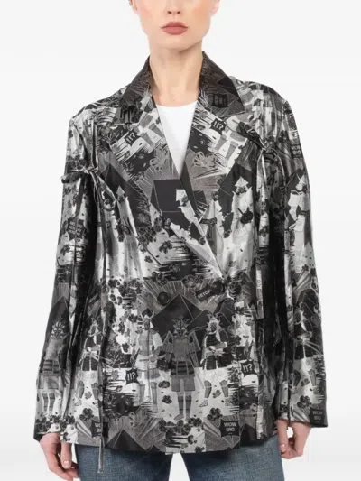 GEISHA 图案印花束腰夹克