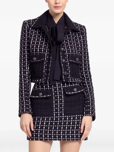 Elie Saab Tweed Pocket Jacket In Black