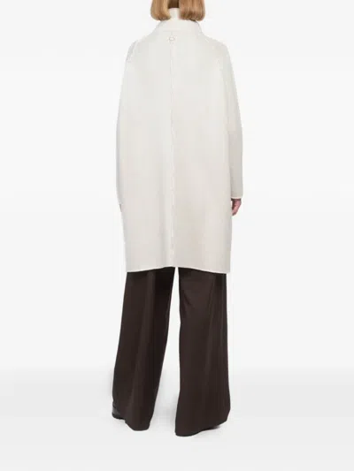 Oyuna Buttoned Pocket Coat In White