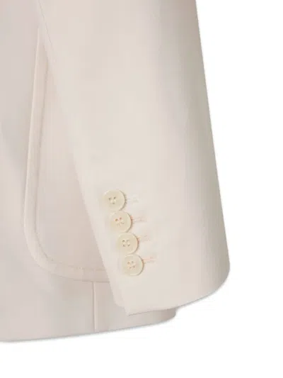 Victoria Beckham Side-pocket Buttoned Blazer In Neutral