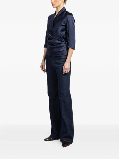 Peter Cohen Wrap Shirt In Blue