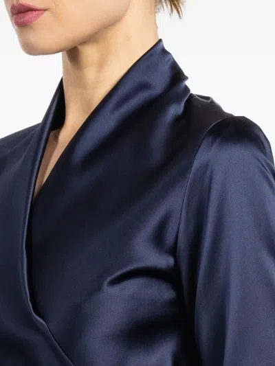 Peter Cohen Wrap Shirt In Blue