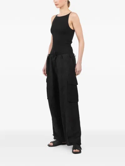 Masnada Drawstring Cargo Pants In Black