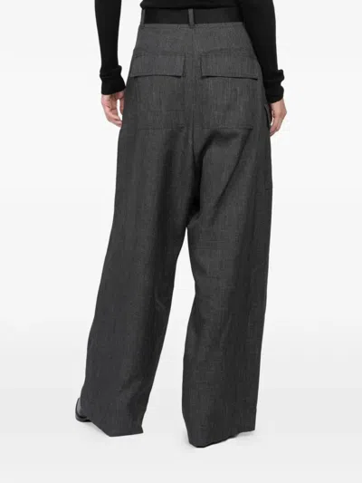 Plan C Wide-leg Trousers In Gray