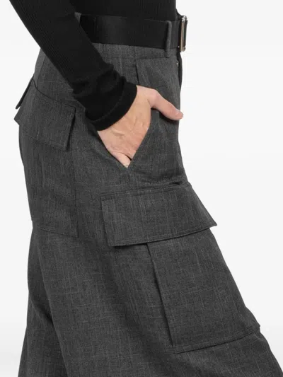 Plan C Wide-leg Trousers In Gray