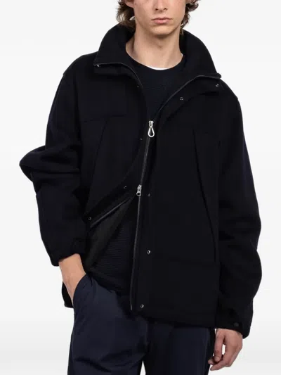 Paltò Anzio Db Zip-up Hooded Jacket In Blue
