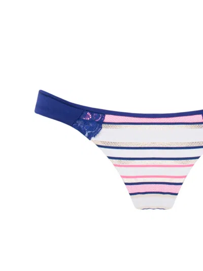 Beach Bunny Lace-detail Striped Bikini Bottom In Multi