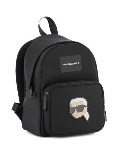 Karl Lagerfeld Appliqué Logo Backpack In Black