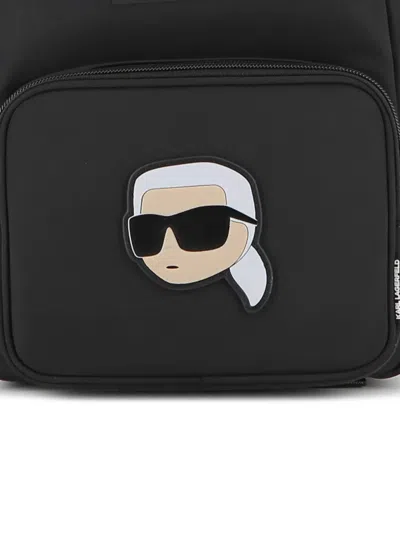 Karl Lagerfeld Appliqué Logo Backpack In Black