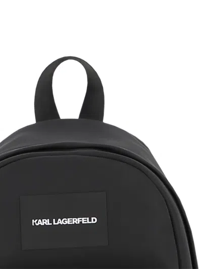 Karl Lagerfeld Appliqué Logo Backpack In Black