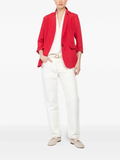 Peter Cohen Buttoned Jacket In Red