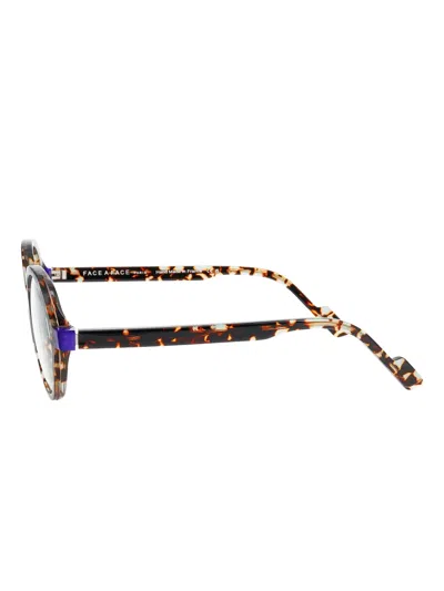Face À Face Round-frame Tinge1 Glasses In Brown