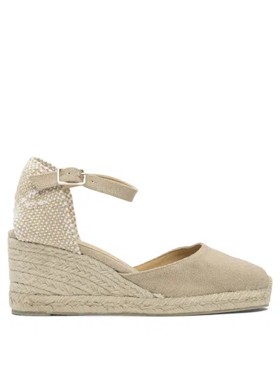 Castaã±er Bianca Raffia Wedge Espadrilles In Brown