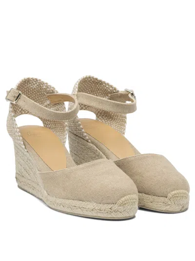 Castaã±er Bianca Raffia Wedge Espadrilles In Brown
