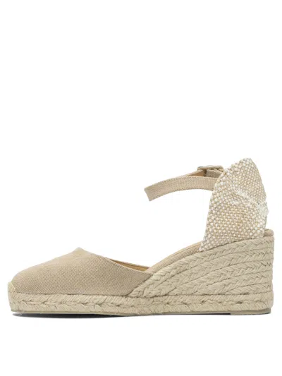 Castaã±er Bianca Raffia Wedge Espadrilles In Brown