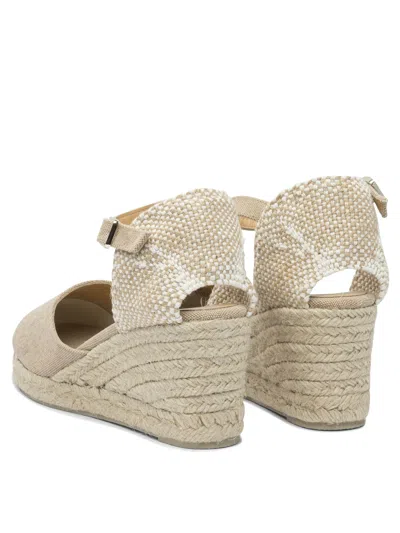 Castaã±er Bianca Raffia Wedge Espadrilles In Brown
