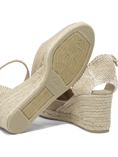 Castaã±er Bianca Raffia Wedge Espadrilles In Brown